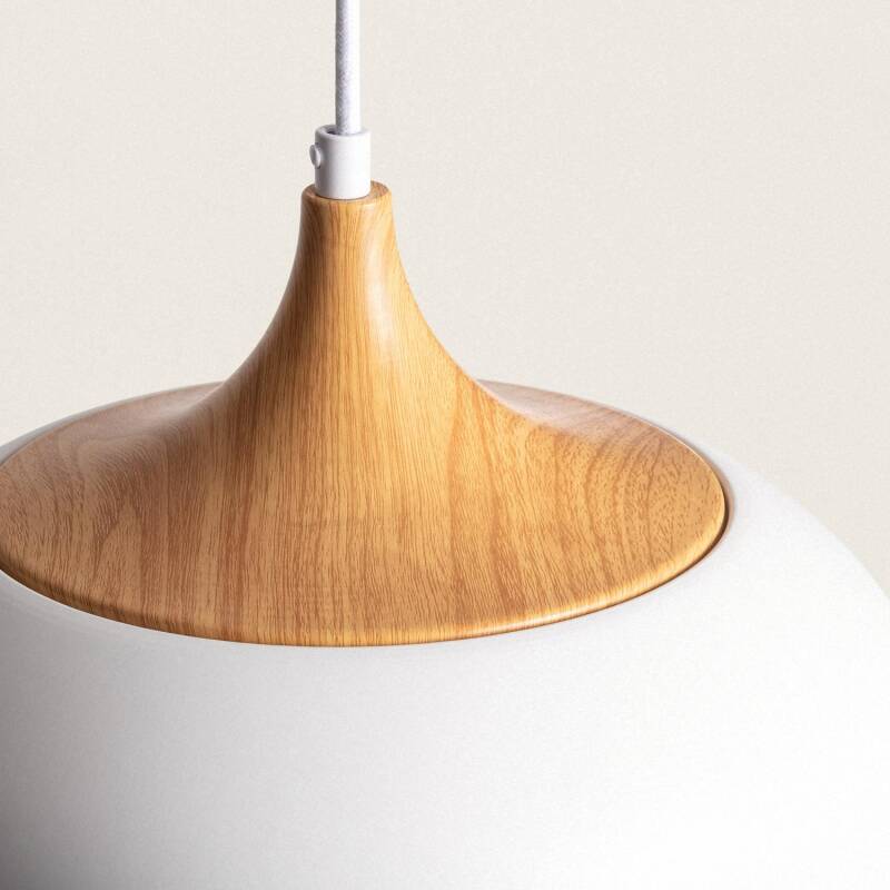 Lámpara Colgante Metal y Madera Serena