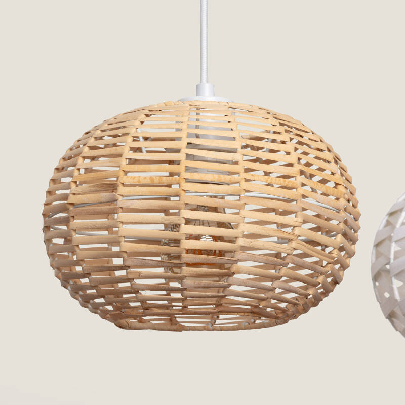 Lámpara Colgante Ratán y Madera Linfen