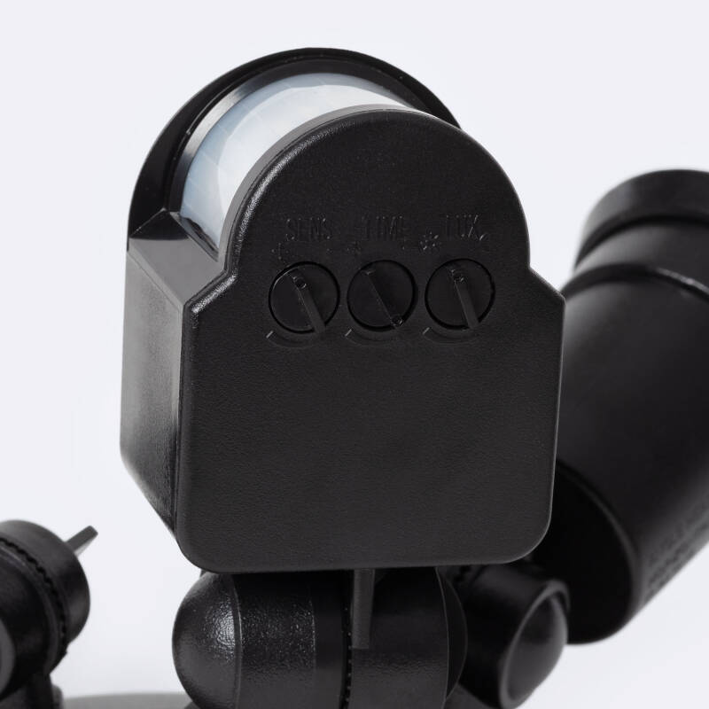Sensor de Movimiento PIR Crepuscular 180º de Pared Exterior IP44 para Dos Bombillas E27