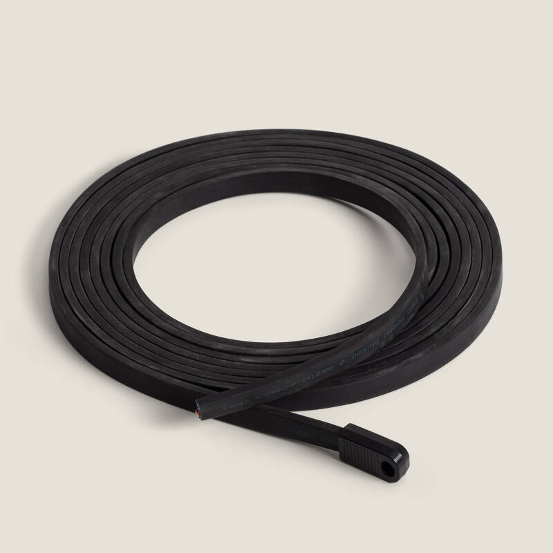 Cable Eléctrico Plano de Guirnaldas a Medida Negro