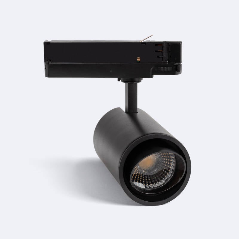 Foco Carril LED Trifásico 40W Fasano Bisel Regulable Negro