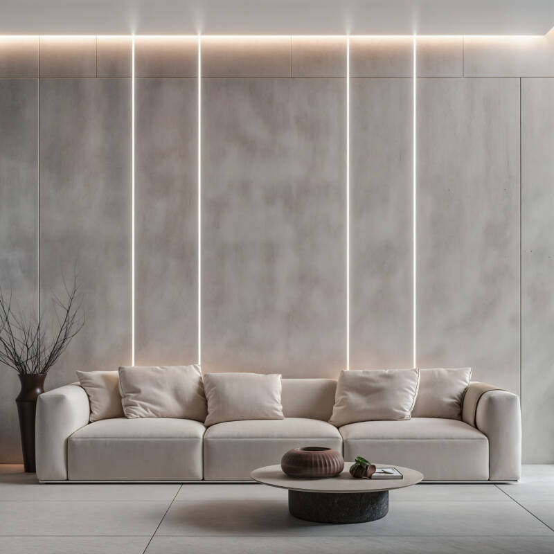 Perfil Neón SFLEX 24x18 Superficie Semicircular Curva Vertical para Tira LED IP20 hasta 15 mm