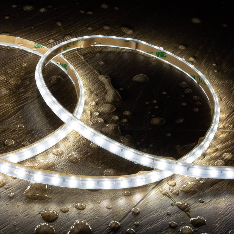 Tira LED Regulable 220V SMD Autorrectificada 120 LED/m BOBINA 20m 12W/m 1080lm/m Superestrecha Ancho 6.5mm Corte 10cm IP65