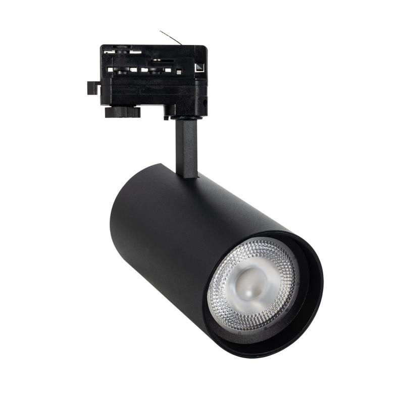 Foco Carril LED Trifásico 30W CCT Seleccionable d'Angelo PHILIPS Xitanium con Óptica Variable Negro