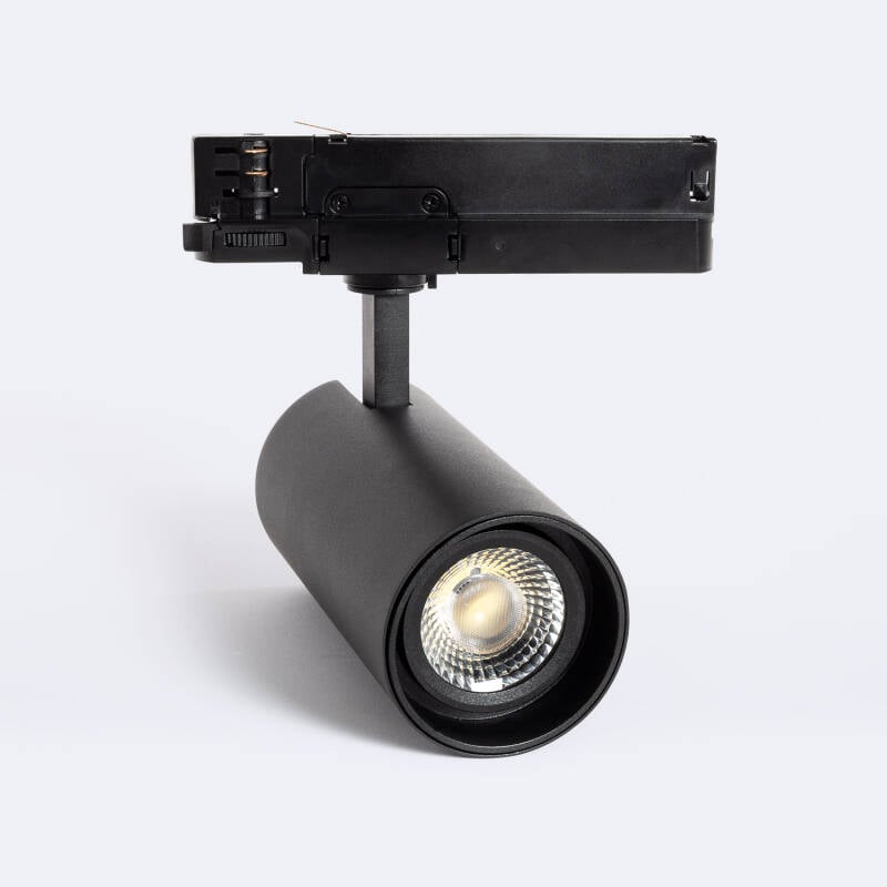 Foco Carril LED Trifásico 30W Fasano Regulable Negro