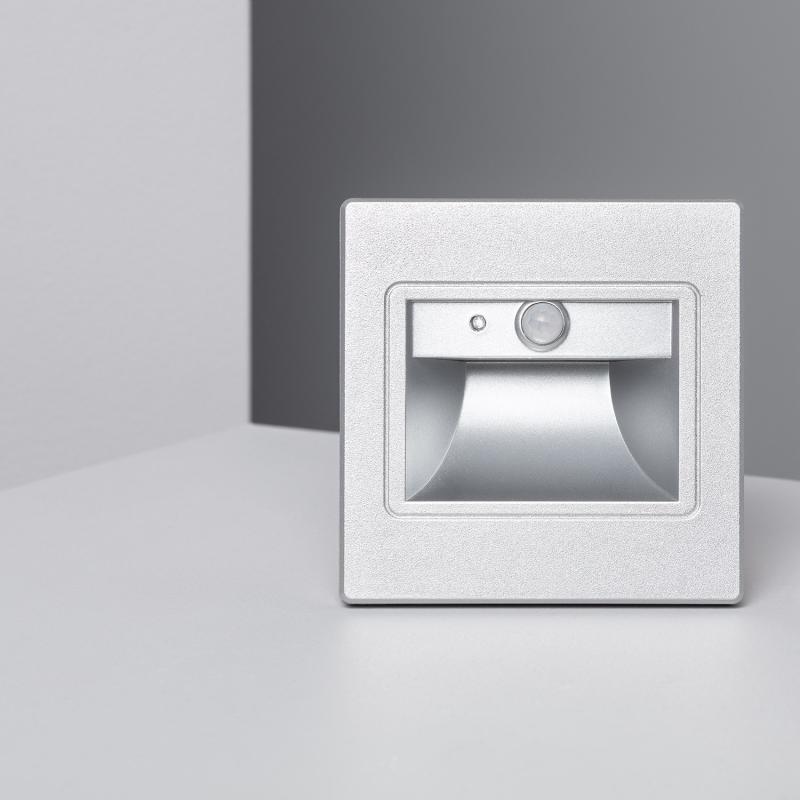 Baliza de Pared LED 1.5 W Empotrable con Sensor PIR Bark Gris