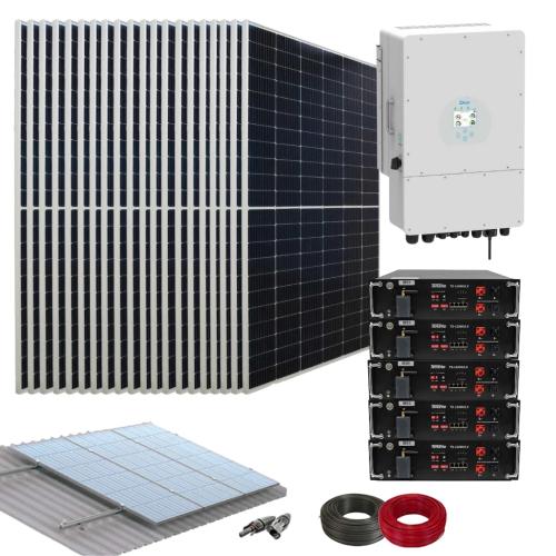 Kit para Instalar Placas Solares con Inversor Deye Trifásico 12000W y Baterías Litio Tensite TS-L5000/LV