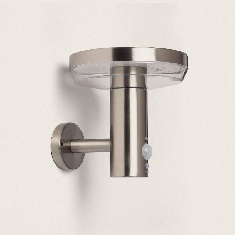 Aplique de Pared Exterior Solar LED 5W Acero Inoxidable con Sensor de Movimiento Barton