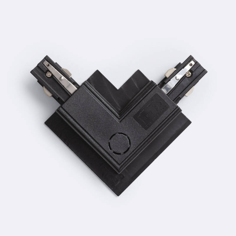 Conector 'Left Side' Tipo L para Carril Trifásico Empotrable Aluminio