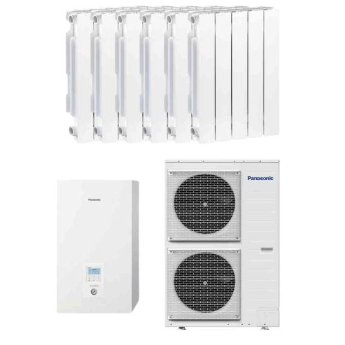 Kit Aerotermia Radiadores 9kW Panasonic bibloc Aquarea T-CAP H A+++ para 100m2