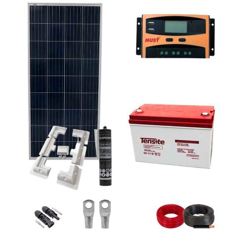 Kit Instalación Placa Solar Camper 160W con batería