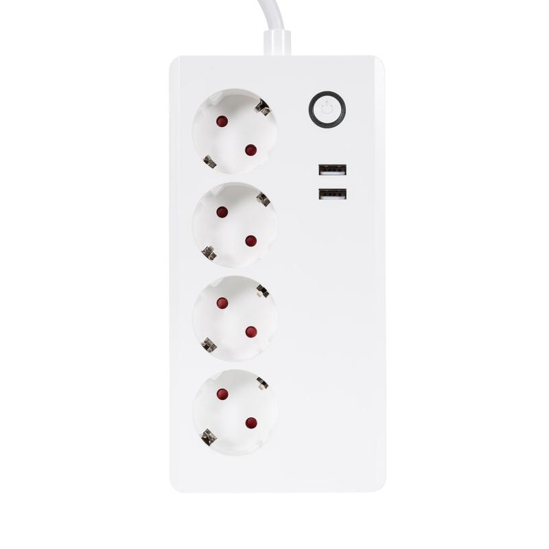 Base Múltiple 4 Enchufes Tipo F Schuko + 2 xUSB WiFi