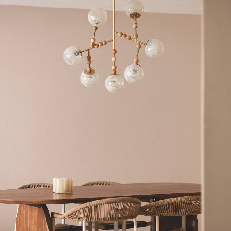 Lámpara Colgante Metal Cristal Routi  ILUZZIA