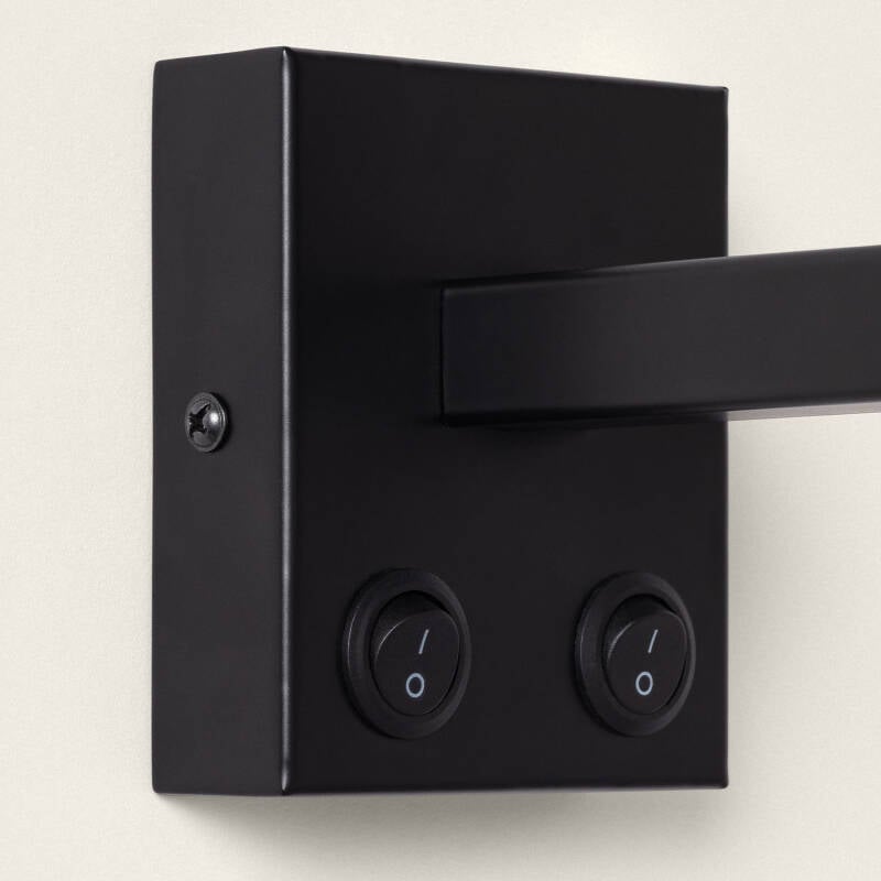 Lámpara de Pared con Luz de Lectura 2.5W Metal Black-Kianga
