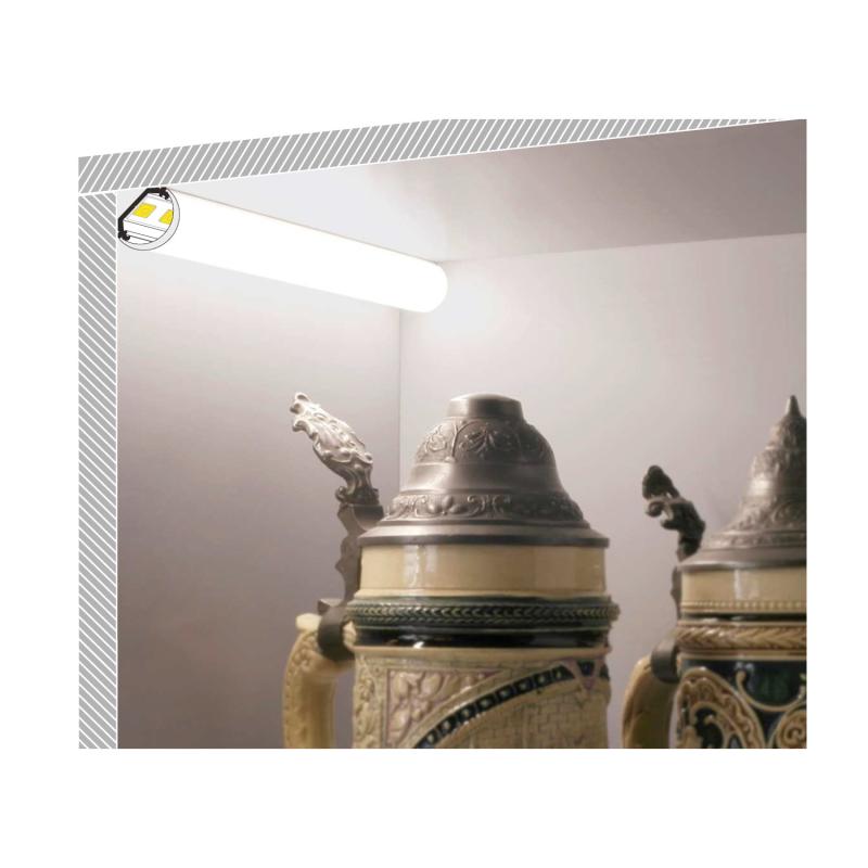 Perfil Aluminio Esquina 1m con Tapa Circular para Tiras LED hasta 10 mm