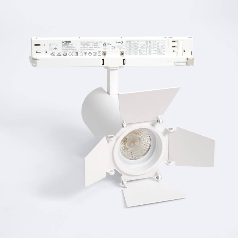 Foco Carril LED Trifásico 30W Fasano Cinema CCT Seleccionable Regulable DALI Blanco