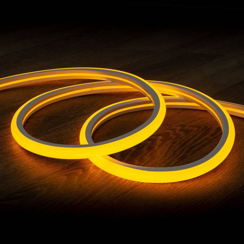 Tira LED Neón Regulable 220V Amarillo Semicircular 180 9W/m Corte 100cm IP67 a Medida