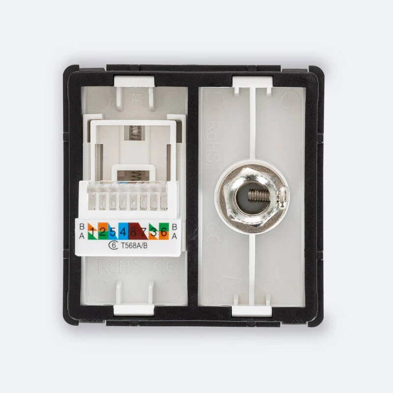 Toma RJ45 CAT 6 Internet + TV Macho Modern
