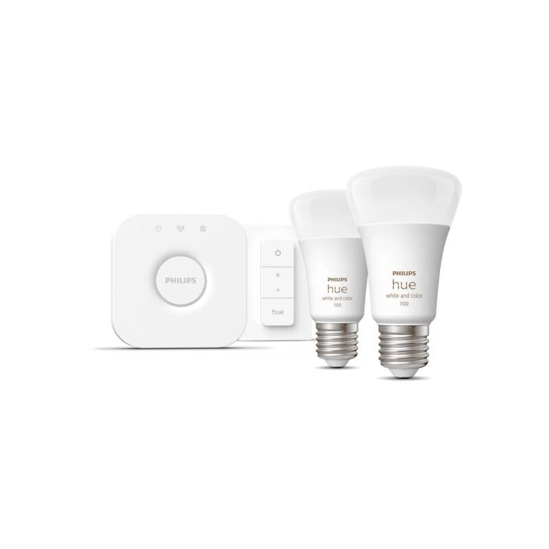 Kit Inicio Bombillas Inteligentes LED E27 2x11W 1055 lm PHILIPS Hue White and Color