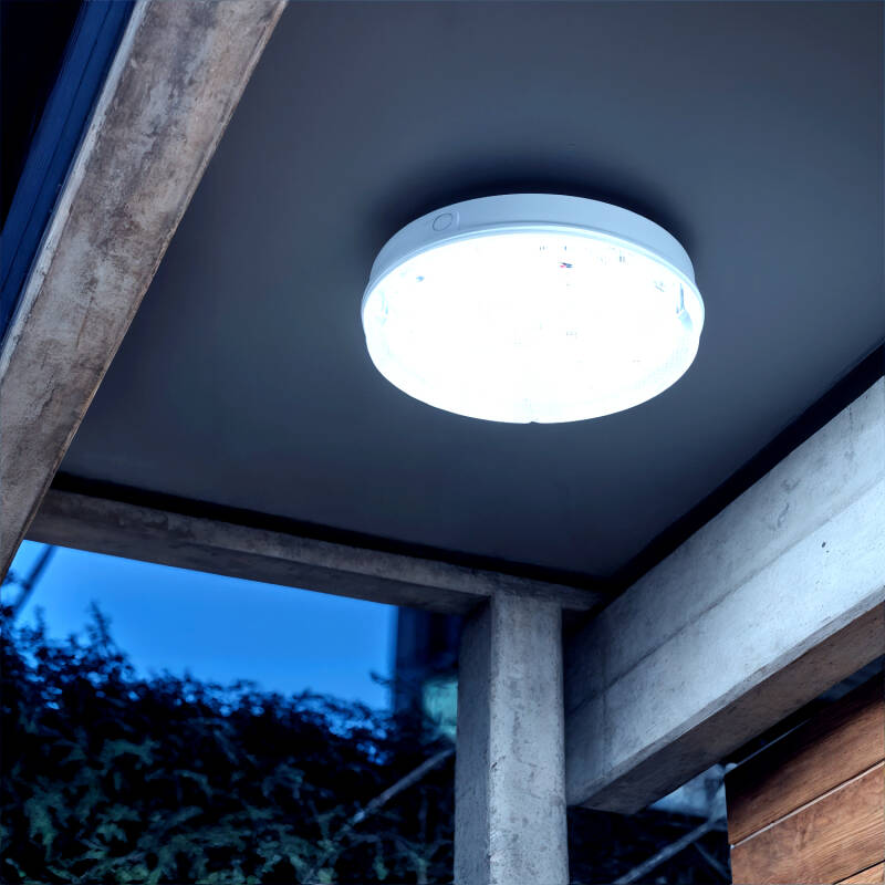 Plafón Emergencia LED 24W Circular Ø285 mm IP65 No Permanente
