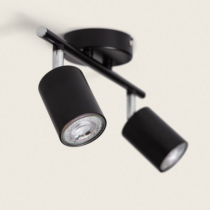 Lámpara de Techo Orientable Metal 2 Focos Albus Black