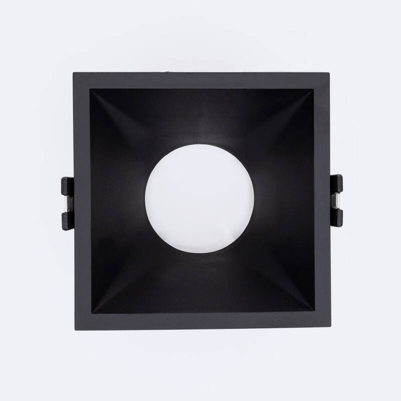 Aro Downlight Cuadrado Bajo UGR para Bombilla LED GU10 Corte 85x85 mm