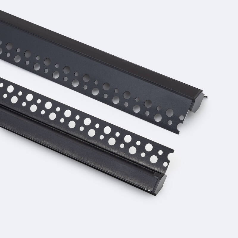 Perfil Aluminio Integrado en Escayola/Pladur Esquina Arista Tira LED hasta 9 mm