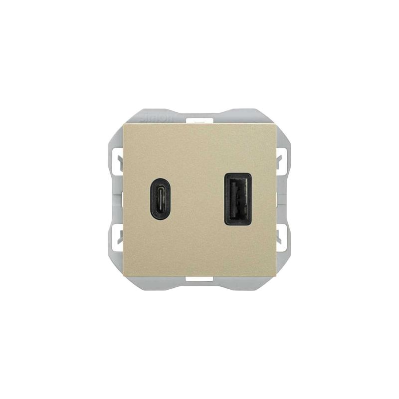 Cargador Doble Smartcharge USB + TIPO C  SIMON 270 20000296