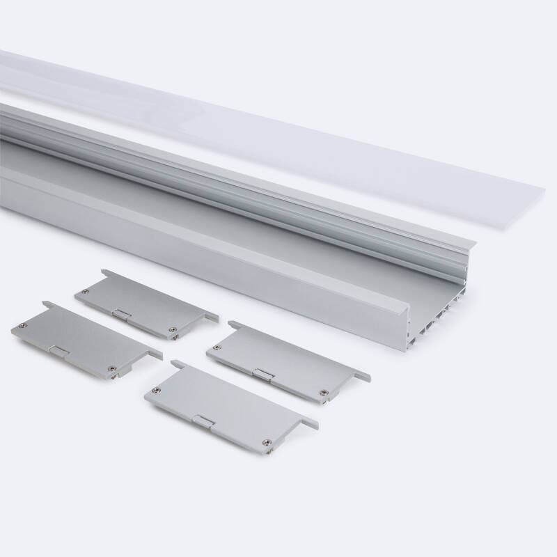 Perfil Aluminio Empotrable XL para Tiras LED hasta 60mm