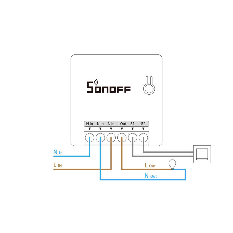 Interruptor WiFi Compatible con Interruptor Convencional SONOFF Mini R2 10A