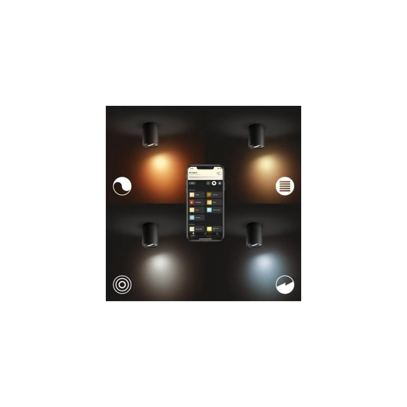 Aplique de Techo White Ambiance GU10 PHILIPS Hue Pillar Simple