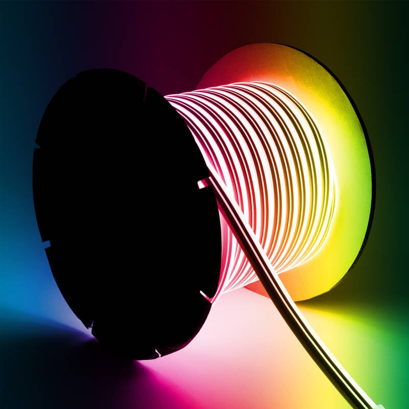 Tira LED Neón Regulable 220V BOBINA 50m RGB SFLEX8 9W/m Corte 100cm IP65