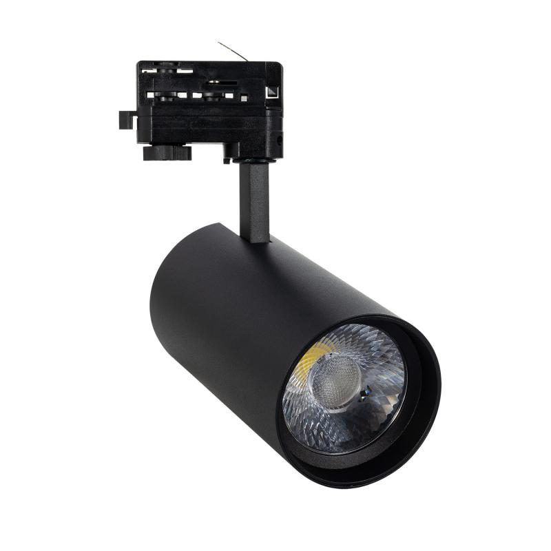 Foco Carril LED Trifásico 30W CCT Seleccionable d'Angelo PHILIPS Xitanium con Óptica Variable Negro