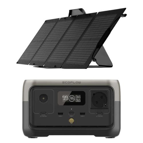 Kit Solar Portátil 110W Ecoflow con Estación de energía 300W 256Wh