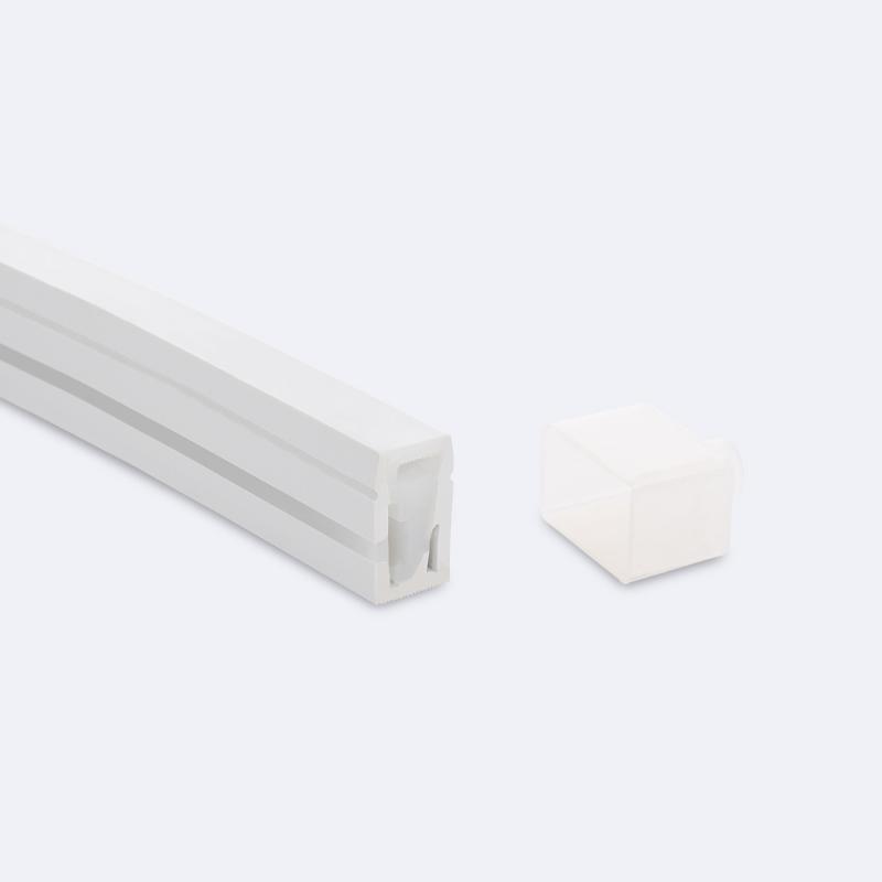 Perfil Neón SFLEX 12x20 Superficie/Empotrable Curva Lateral para Tira LED IP20 hasta 10 mm