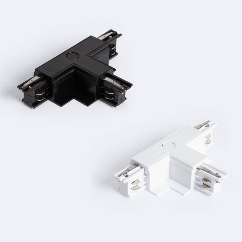 Conector 'Right Side' Tipo T para Carril Trifásico Empotrable Aluminio