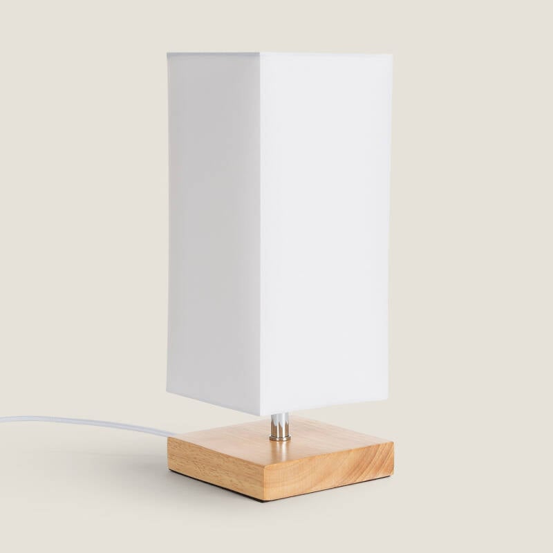 Lámpara de Mesa de Madera y Tela Haarle