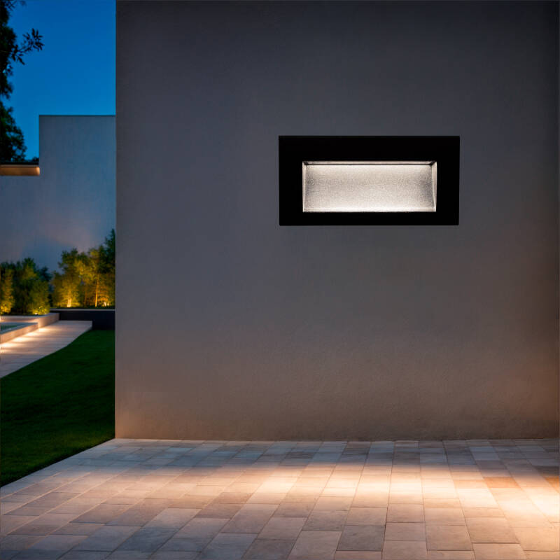 Baliza Exterior LED 4W Empotrable Pared Rectangular Edulis