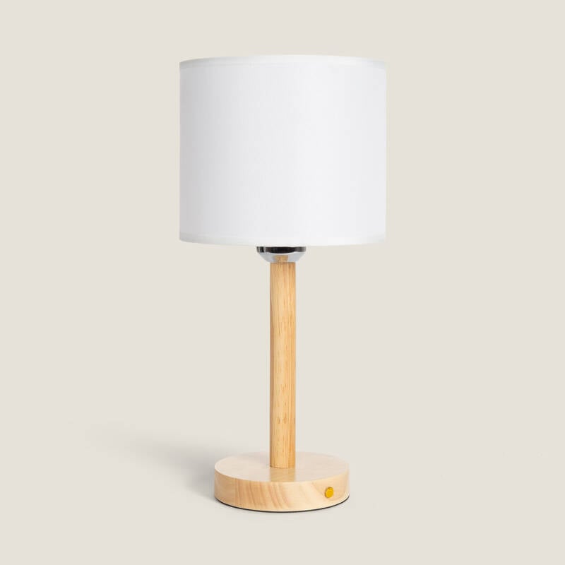 Lámpara de Mesa LED Portátil Madera con Batería USB Recargable Folgosa