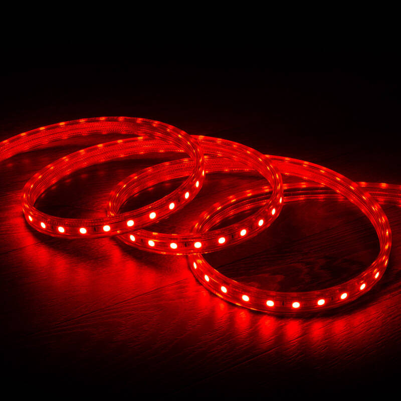 Tira LED RGB 220V SMD 60 LED/m 10W/m Ancho 16mm Corte 100cm IP65