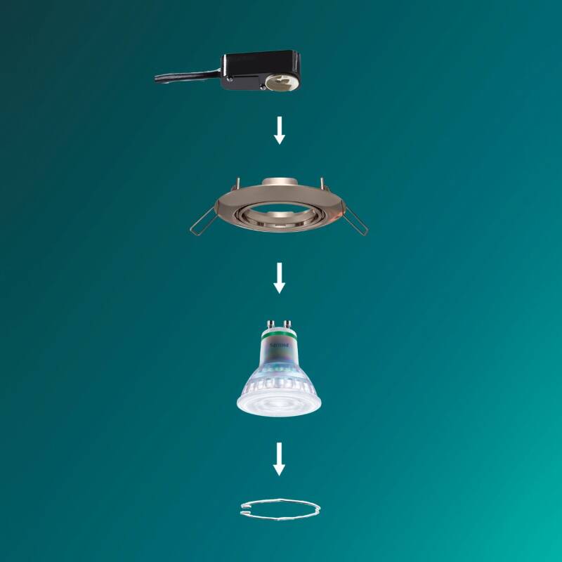 Aro Downlight Circular PHILIPS Peridot para Bombilla LED GU10 Ø 75 mm
