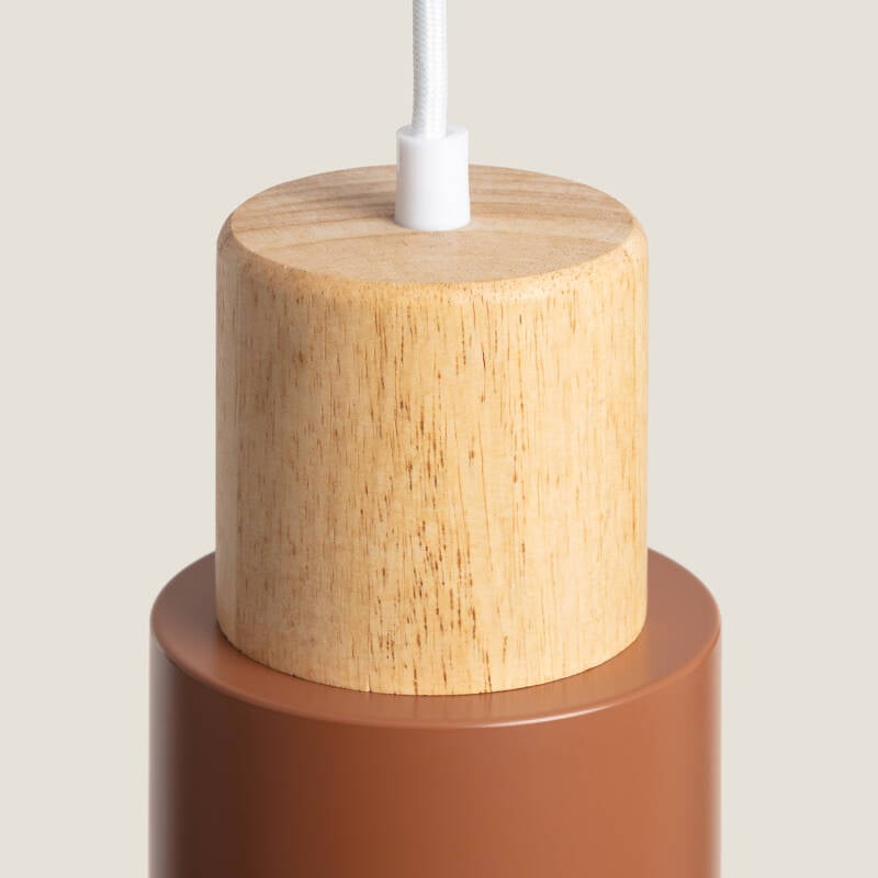 Lámpara Colgante Metal y Madera Kidonge