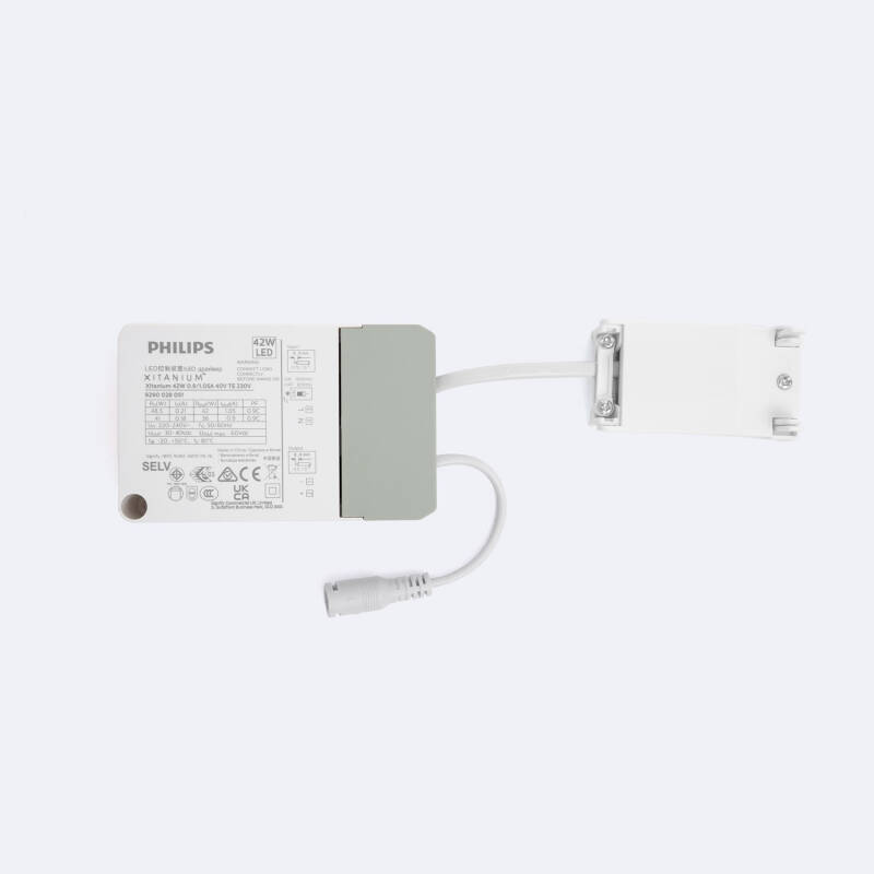 Panel LED 60x60 cm 42W 4000 lm Regulable PHILIPS Xitanium con Caja de Conexiones Rápidas y Cable de Seguridad