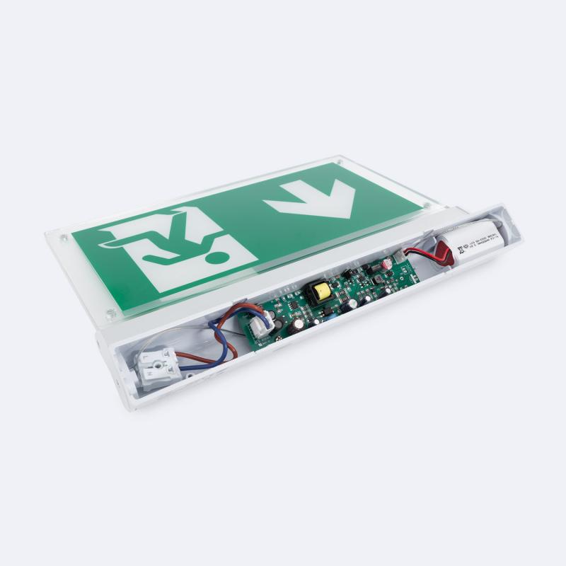 Luz Emergencia LED Superficie 60lm Permanente/No Permanente con Cartel Doble Cara