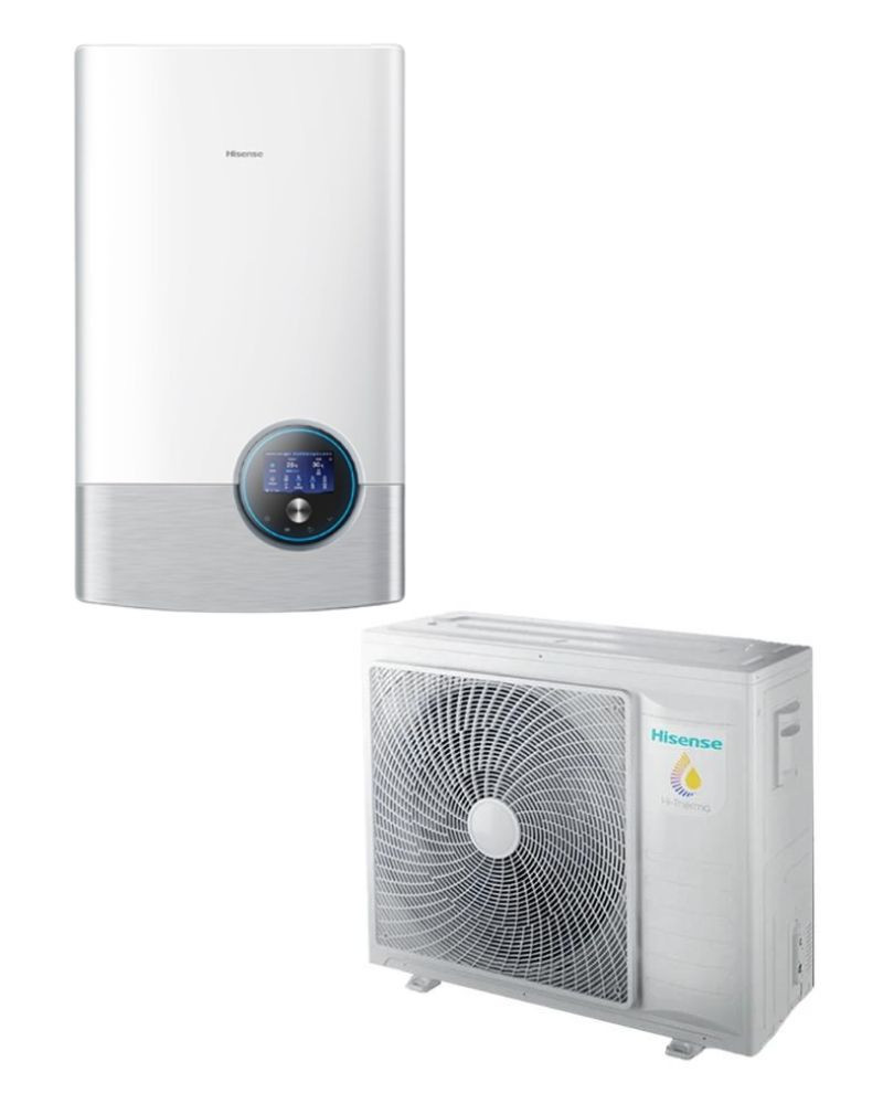 Kit Aerotermia con Radiadores Aluminio 8kW Hisense Bibloc con DI 50L para vivienda 100m2