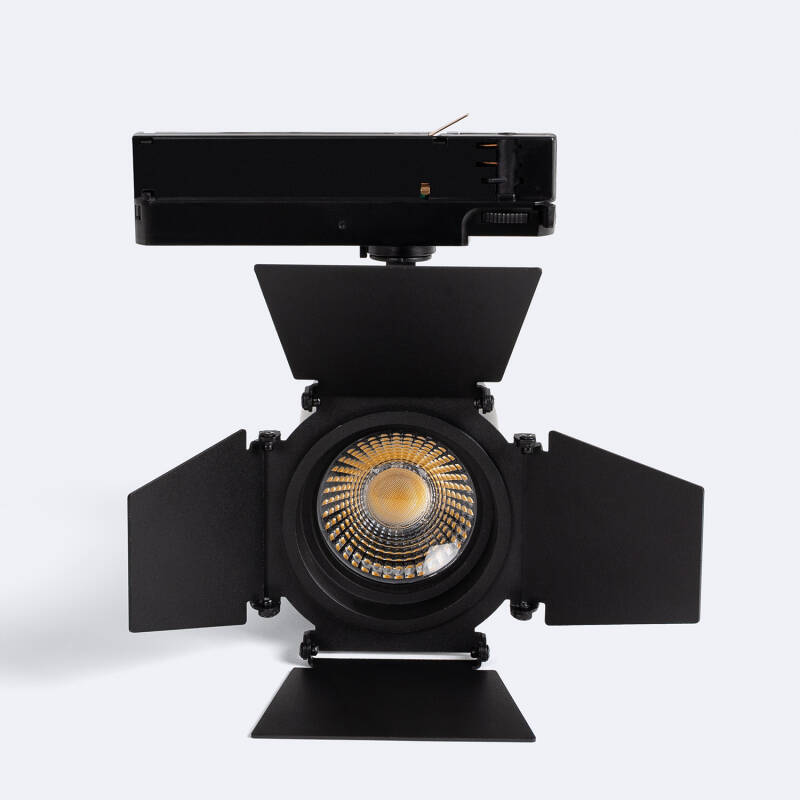 Foco Carril LED Trifásico 40W Fasano Cinema Regulable Negro