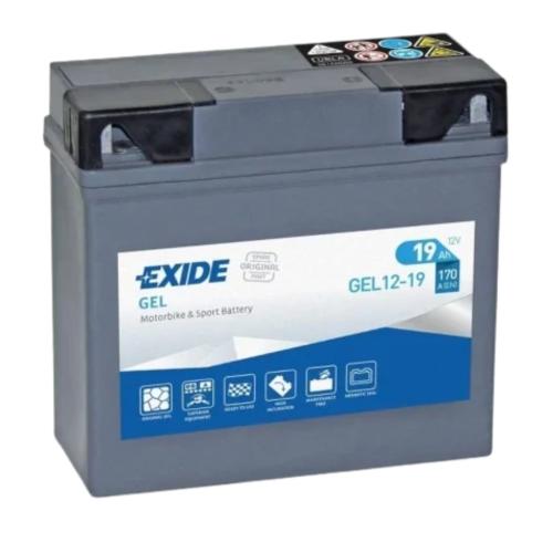Batería de Moto 12V 19Ah 170A Gel Exide Ready GEL12-19