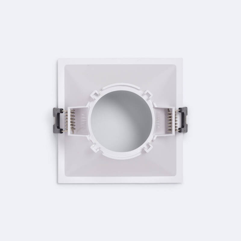 Aro Downlight Cuadrado Bajo UGR para Bombilla LED GU10 Corte 85x85 mm