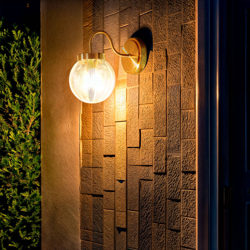 Lámpara de Pared Exterior Metal y Cristal Driyah