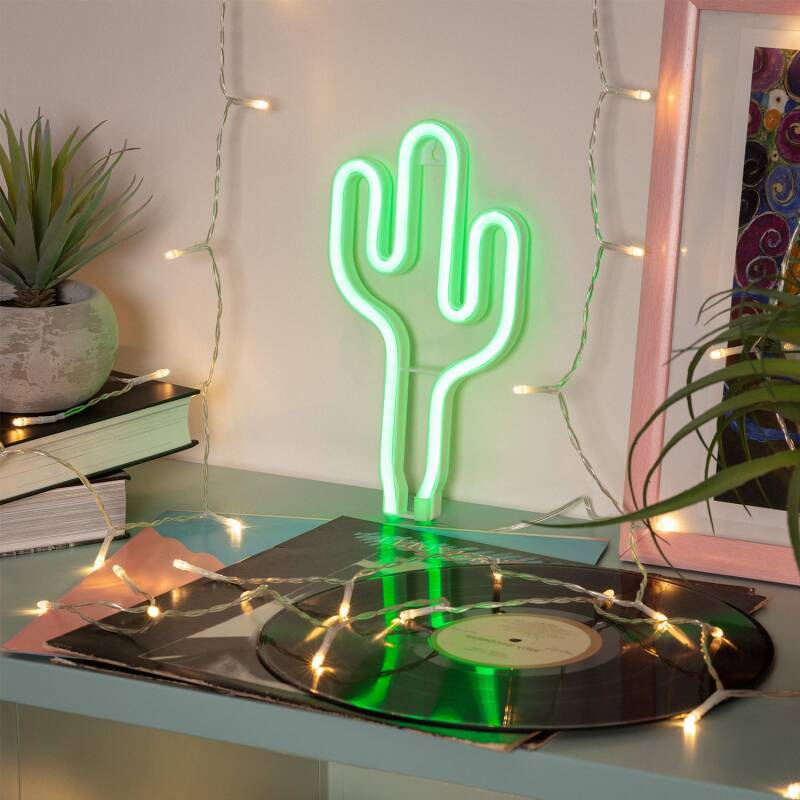 Neón LED Cactus con Batería
